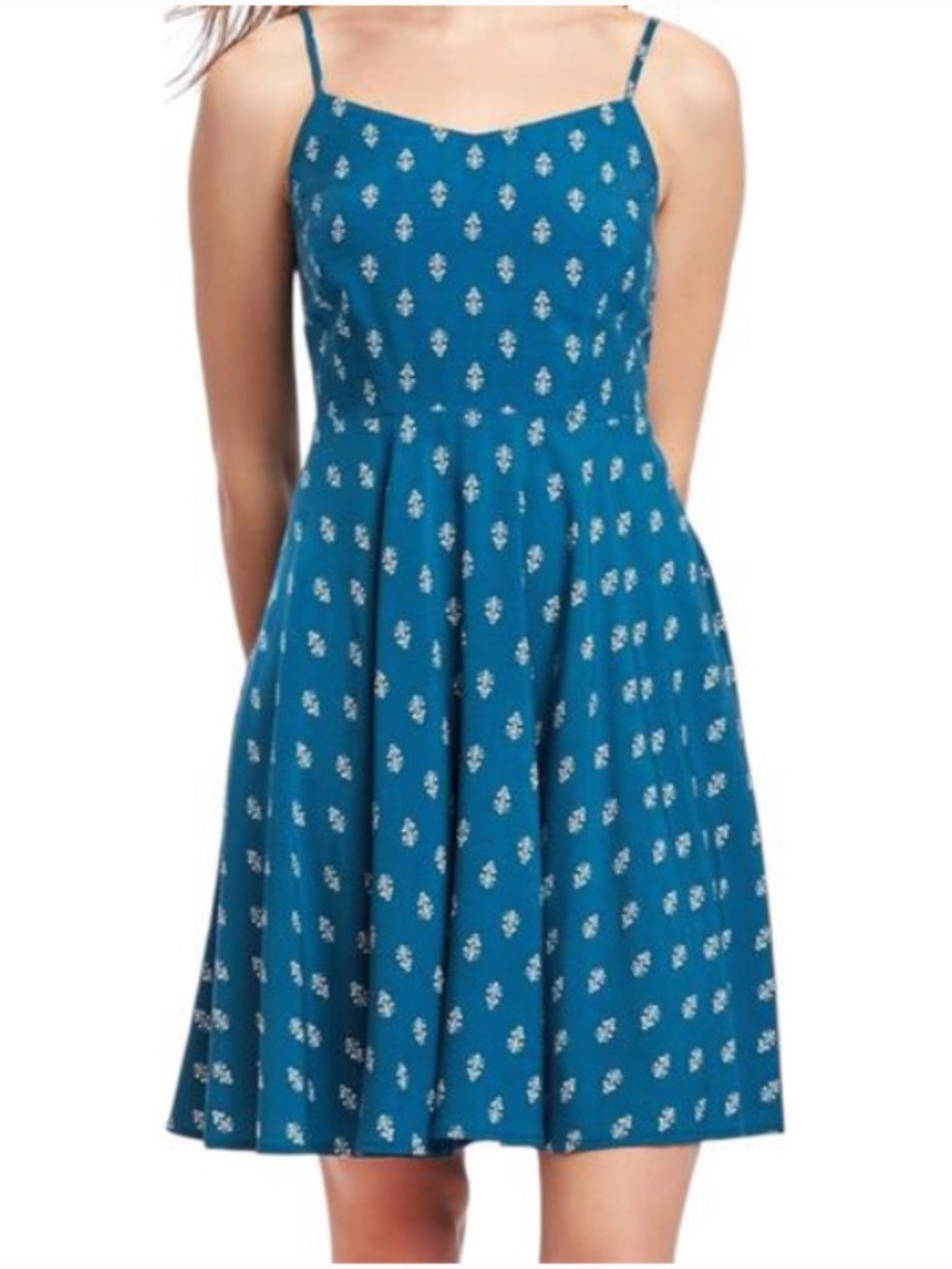 Old Navy Teal Fit and Flare Cami Mini Dress